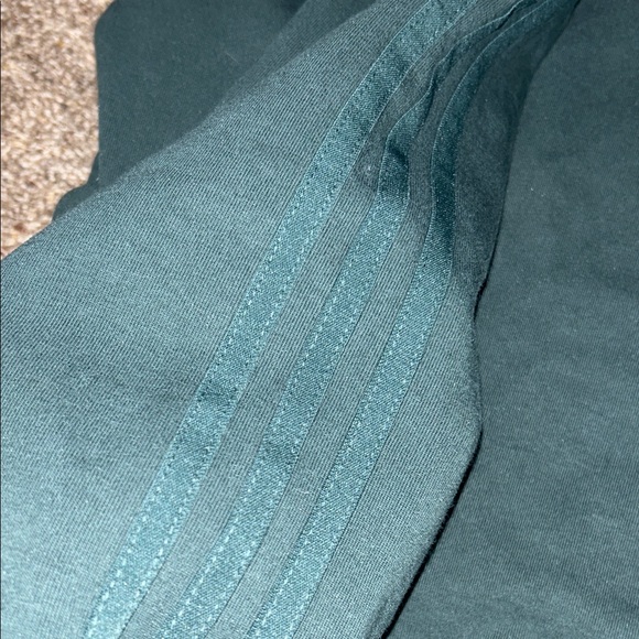 Adidas women's  Dark Green Crewneck Sweatshirt with drawstring laces sides EUC - Picture 8 of 14